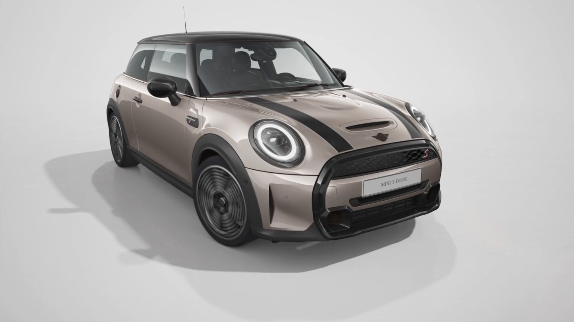 MINI 3 ajtós – elölnézet – szürke és fekete