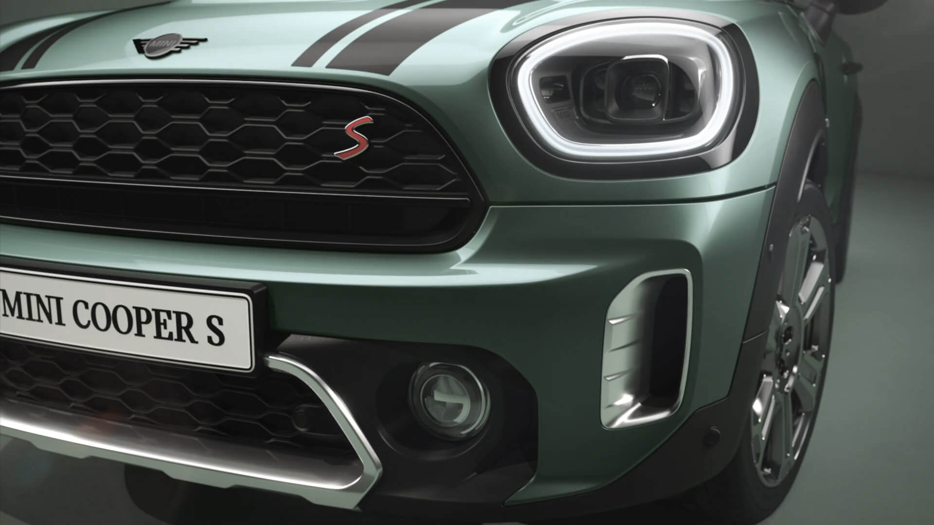 MINI Countryman  – oldalnézet – zöld és fekete