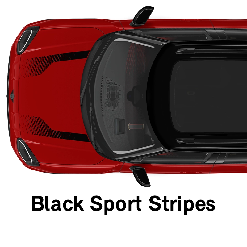  MINI - felszereltség - jcw style, fekete sport dekorcsíkok