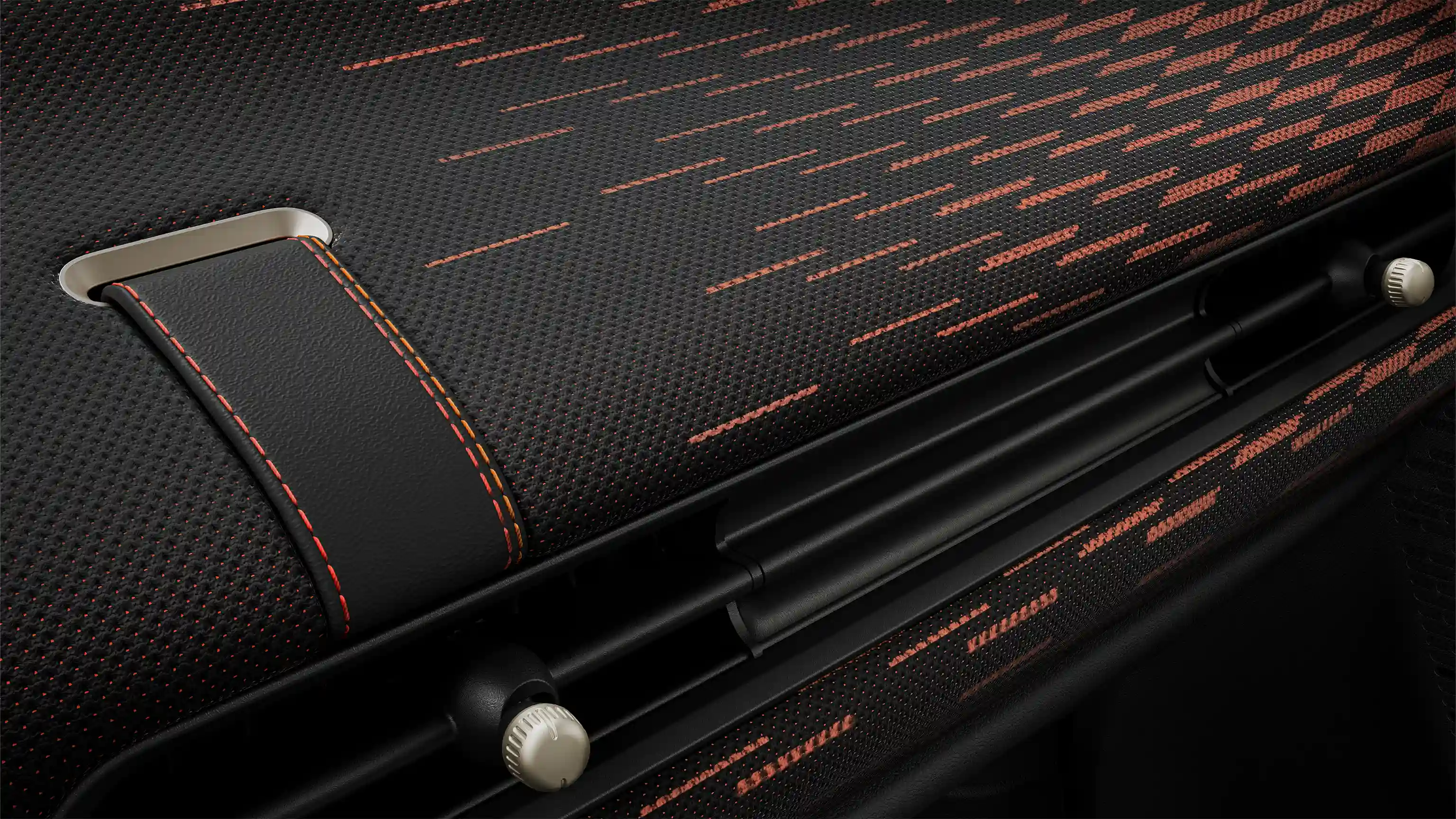 A MINI Cooper JCW Style műszerfala vörös és fekete színben