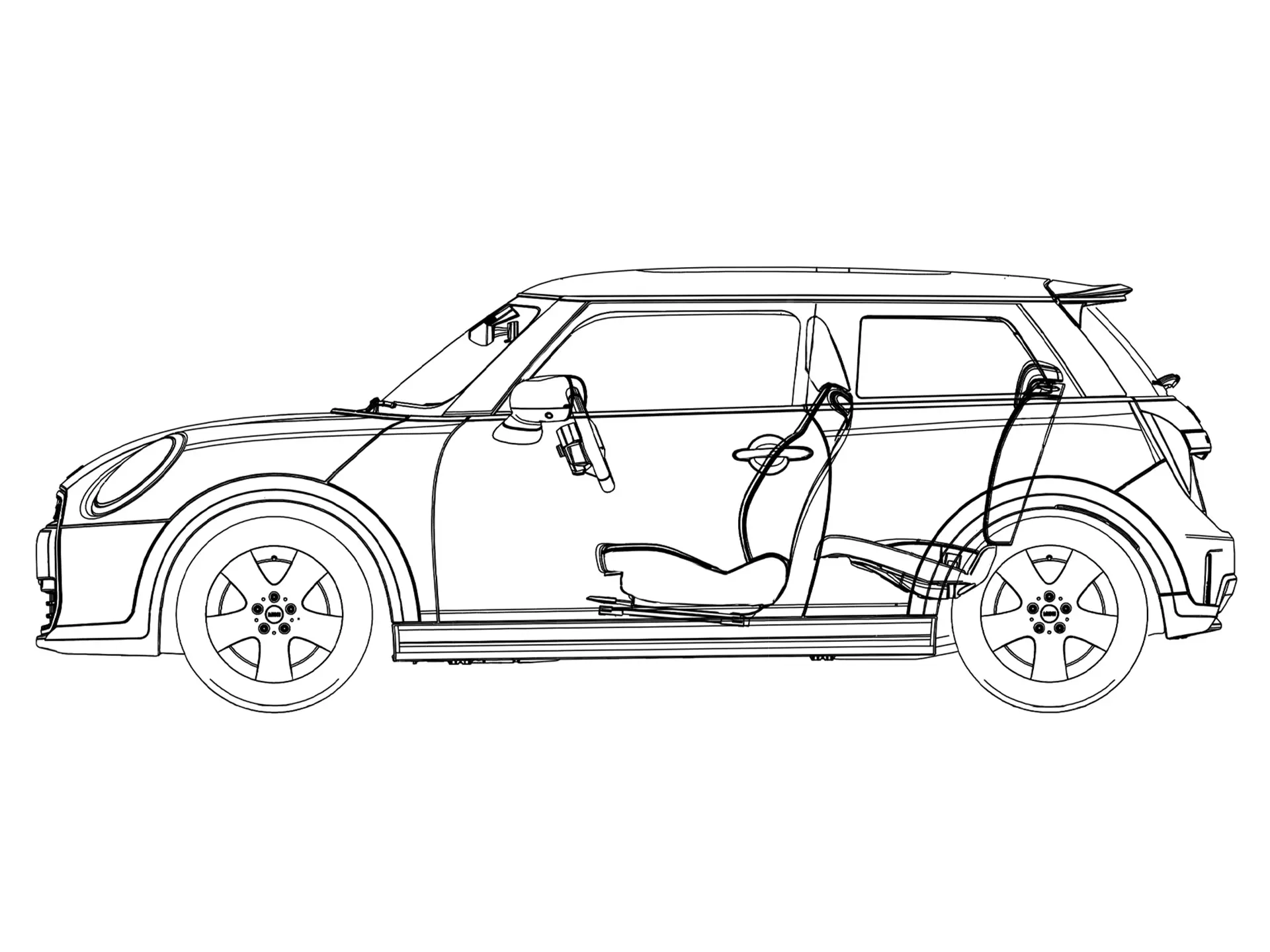 3 ajtós MINI Cooper - Oldalnézeti ábra