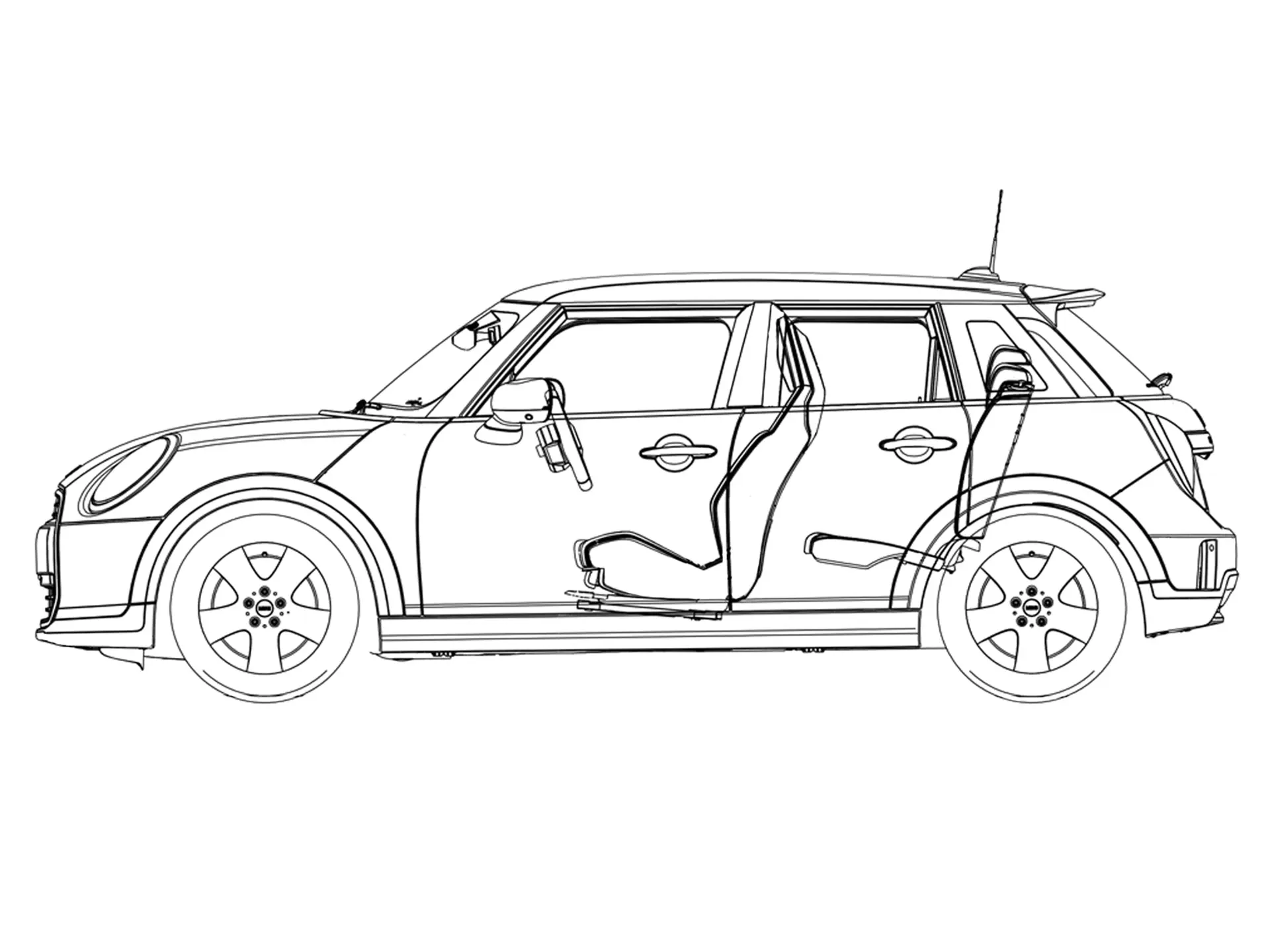 5 ajtós MINI Cooper - Oldalnézeti ábra