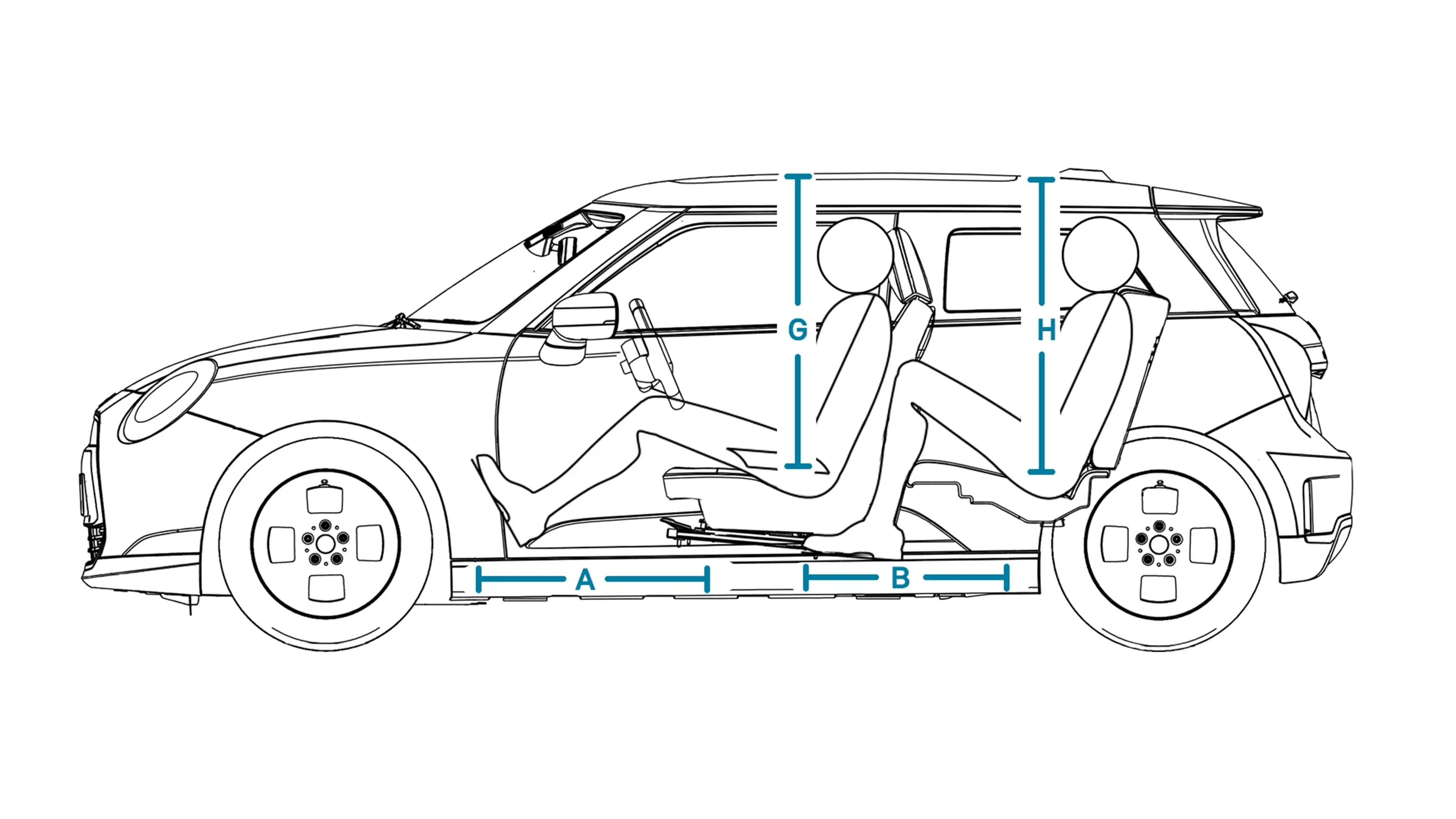 Elektromos MINI Cooper - Méretek, belső tér, oldalról