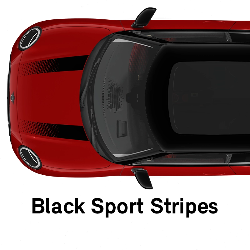  MINI - felszereltség - jcw style, fekete sport dekorcsíkok
