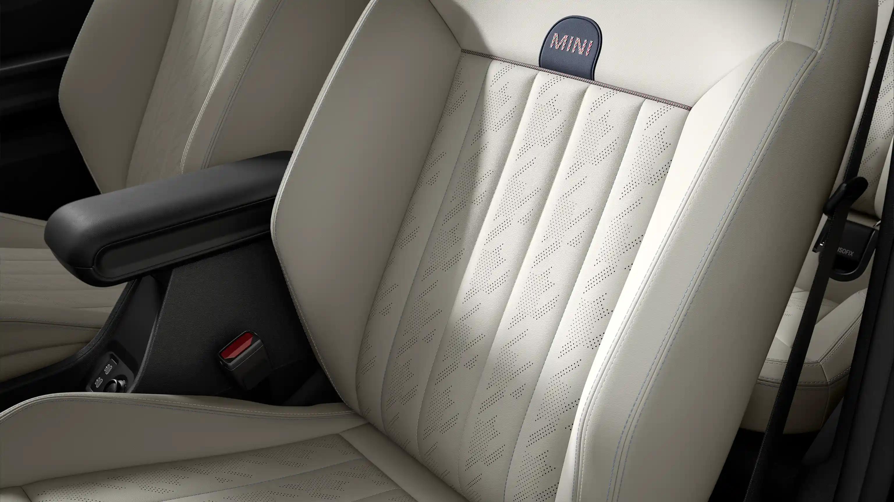 Kép a MINI Cooper Cabrio Favoured Style kivitelű, bézs Vescin kárpitozású üléseiről