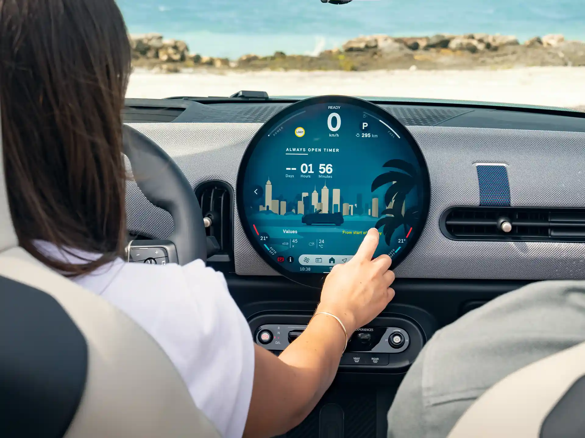 MINI Cooper Cabrio – belső tér – Kerek OLED-kijelző
