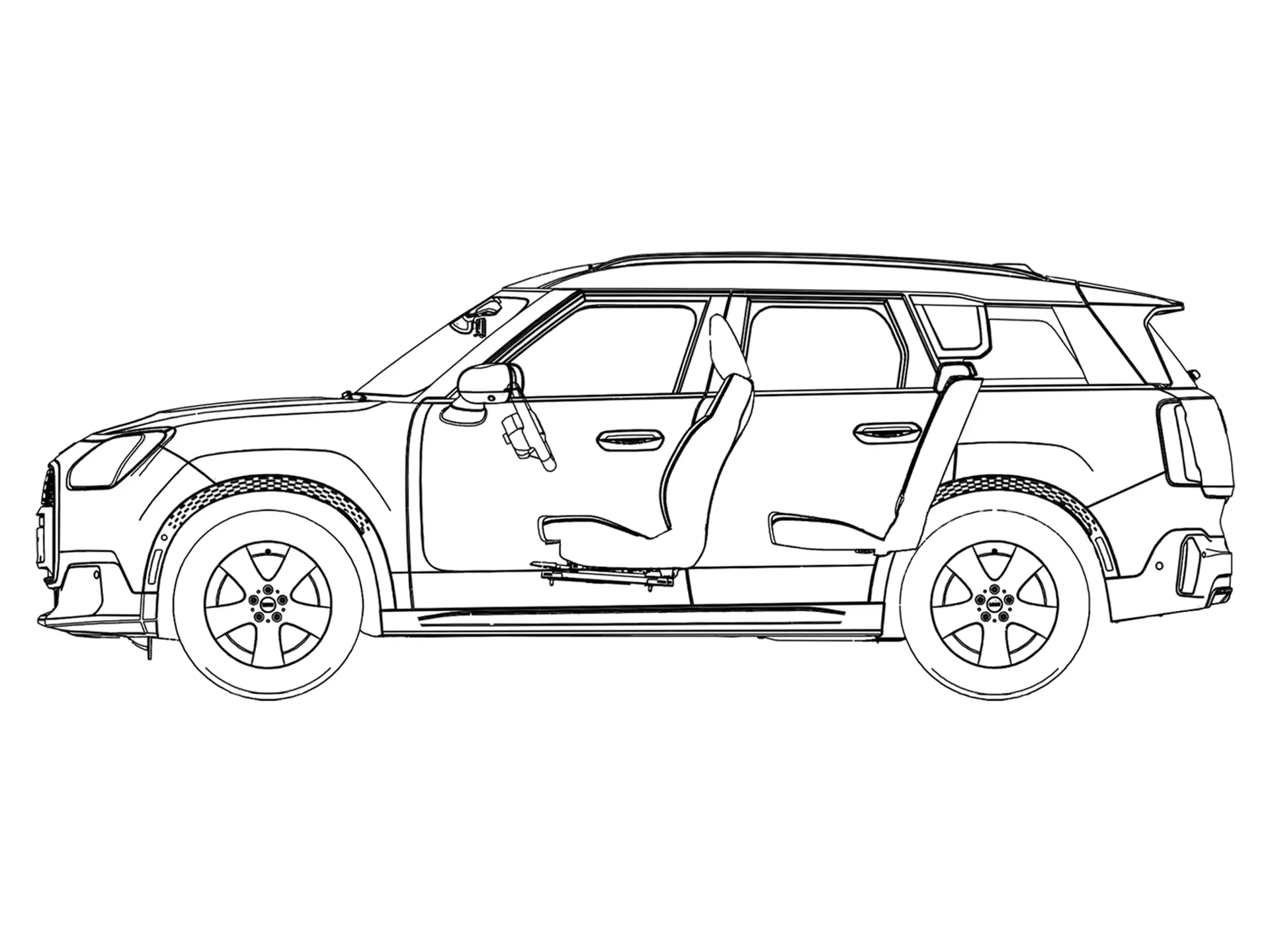 Elektromos MINI Countryman - Oldalnézet, ábra