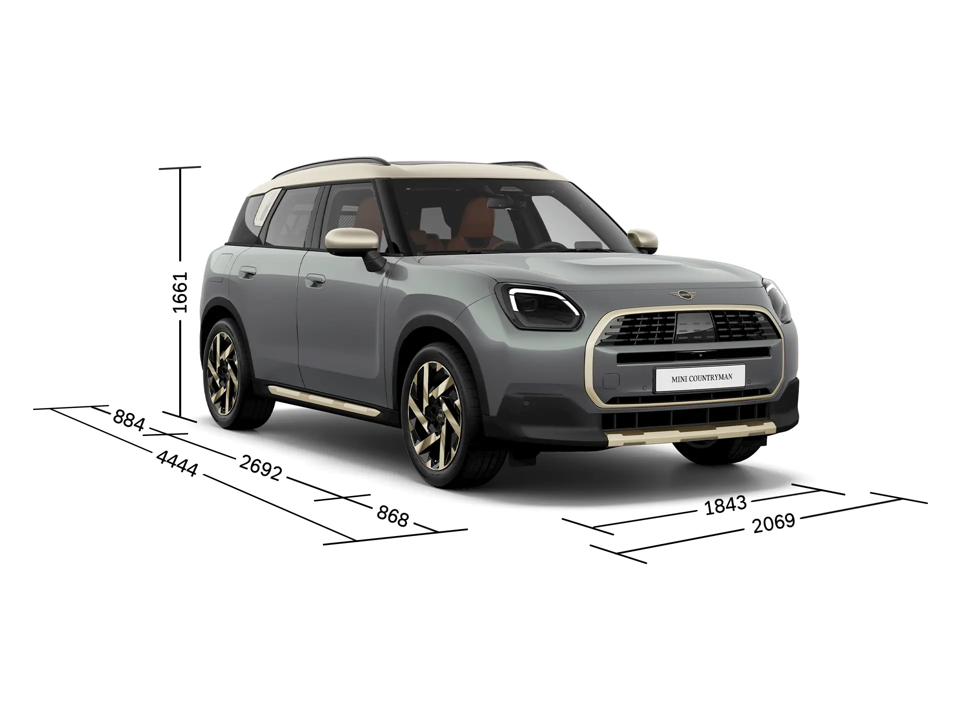 MINI Countryman - Elölnézet a méretekkel