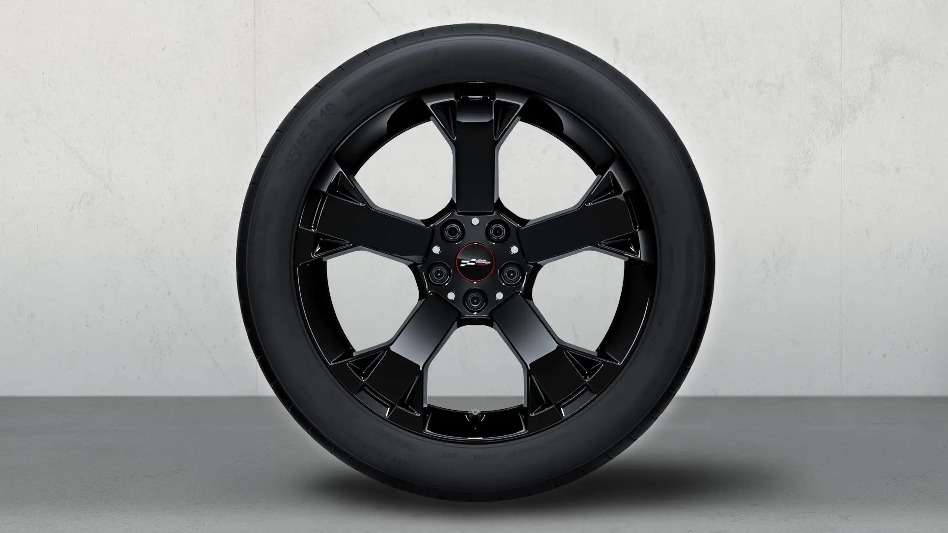 A 19” méretű MINI JCW Runway Spoke 948 kivitelű Jet Black fényezésű keréktárcsa részleteit mutató közeli kép.